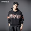 PINLI品立2025秋季新款男士连帽提花拼接落肩宽松套头卫衣上衣潮B253109099 商品缩略图3