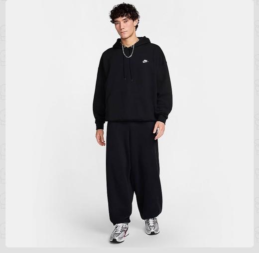 耐克男子上衣法式毛圈套头连帽衫冬季黑色卫衣宽松HJ1817-010 商品图2