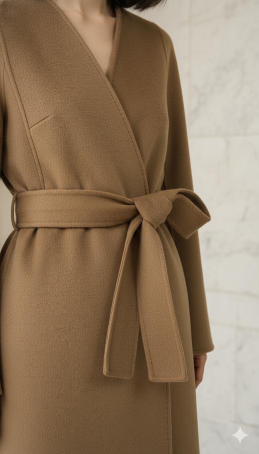 AG同款无领收腰女神款双面手工大衣（附腰带） 商品图5