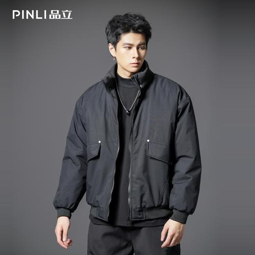 PINLI品立2025冬季新款潮牌立领飞行棉衣男士工装风宽松棉服外套GD253105188 商品图0