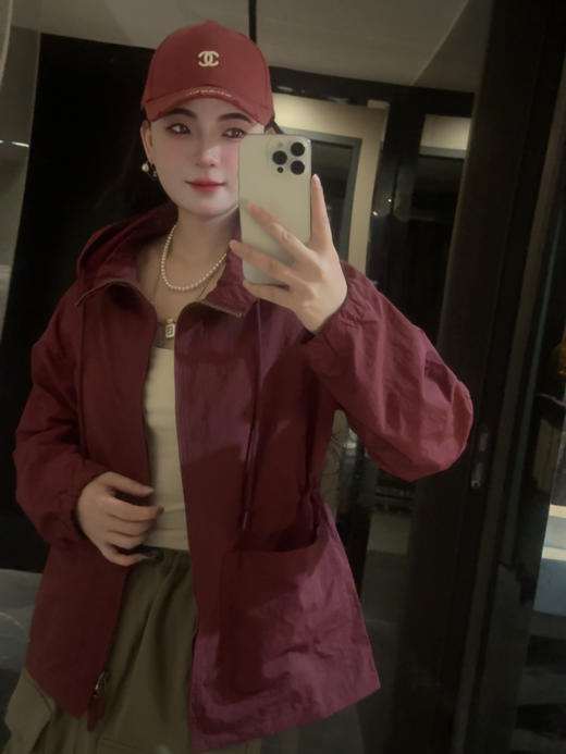 运动系列 收腰宽松连帽夹克 商品图7