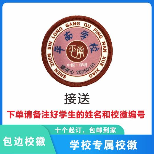 定制深圳市龙岗区平南学校校徽定做礼服布标姓名贴胸章缝制包邮51 商品图5