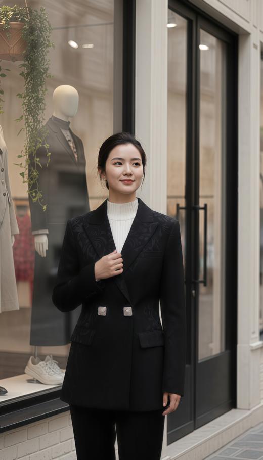 双排扣枪勃领收腰气质西服 商品图5