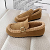 D111309森系复古加绒乐福鞋女2025秋冬款一脚蹬软底勃肯鞋棉鞋 商品缩略图4