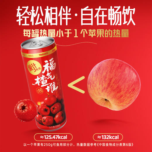 屈臣氏菓汁先生山楂气泡果汁饮料<福气楂堆>礼盒 节日送礼聚会饮品310ml*12罐 商品图4