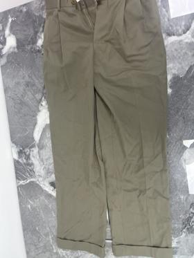 瑕疵Brooks Brothers/布克兄弟 男士秋季新品纯色羊毛百搭休闲长裤