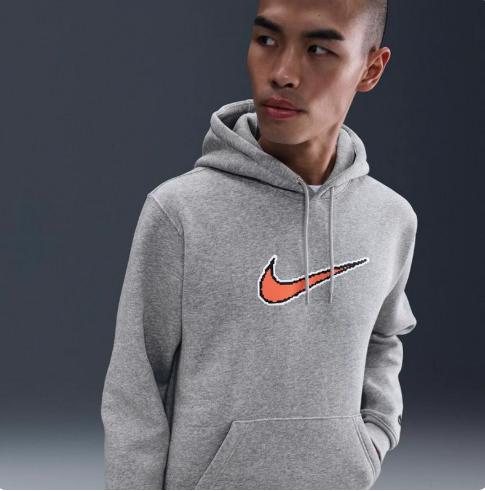 Nike耐克男子卫衣印花保暖加绒上衣运动休闲套头连帽衫HV0855-063 商品图1