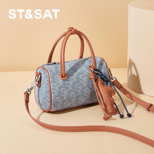 星期六牛仔波士顿手提斜挎单肩包SSD521A0BF 商品图0