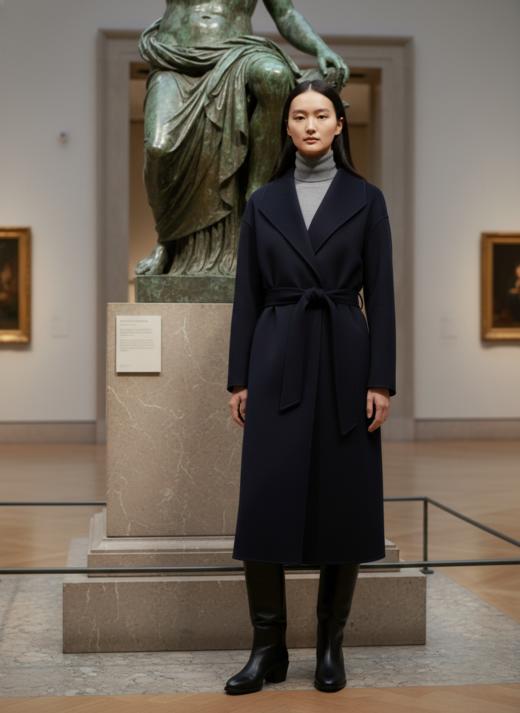 珠边双面手工大衣 商品图0