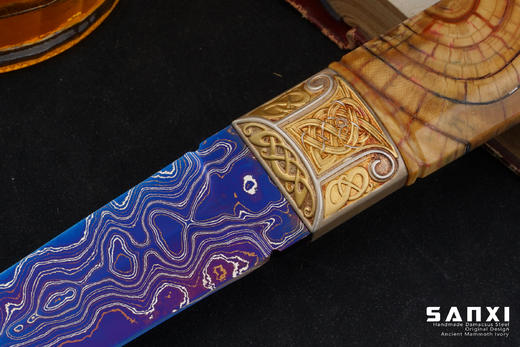 三希堂  现代刀  卷草星空小猎 未开刃 商品图4