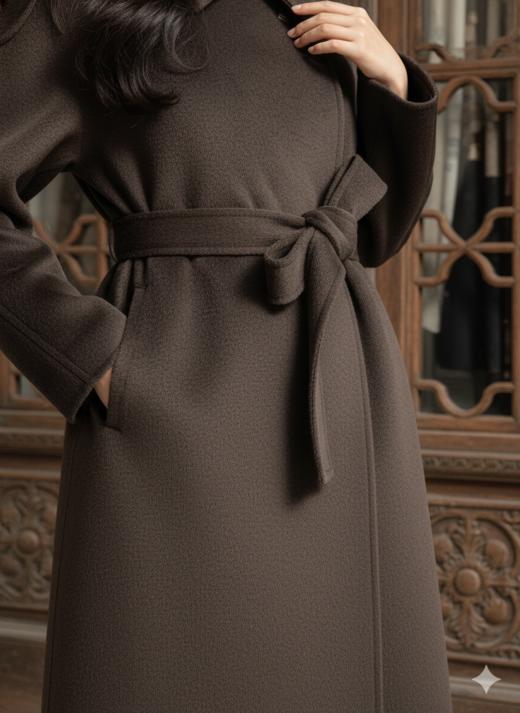 侧开叉双面手工大衣 商品图3