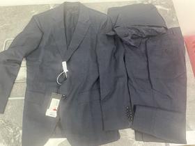 瑕疵HUGO BOSS 男士修身COLOMBO面料羊毛蚕丝混纺西裤马甲西装三件套