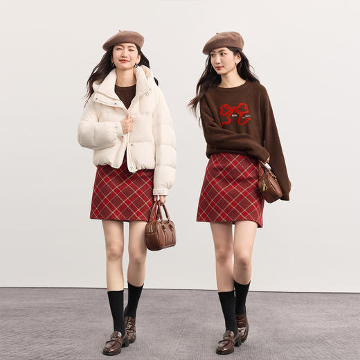 【周末秒杀】熙世界可露丽韩系圆领毛衣女宽松套头减龄蝴蝶结针织衫25秋冬新款 商品图3