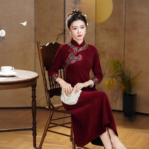 TX 3825314旗袍加厚改良中国风日常可穿连衣裙 商品图1