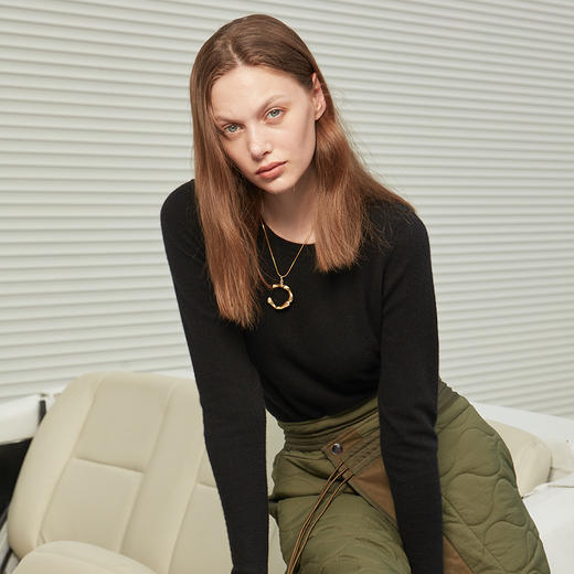 疗愈羊绒| 秋冬 圆领羊绒女套衫  DSF13W008N 商品图5