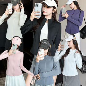 【修身版型❗️温柔百搭】秋冬新款小羊绒石墨烯瑜伽服外套女加厚立领开衫保暖拉链长袖上衣。ja