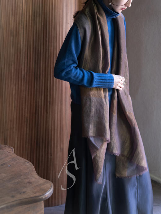 JAI 25AW 克什米尔山羊绒手织pashmina围巾 商品图6