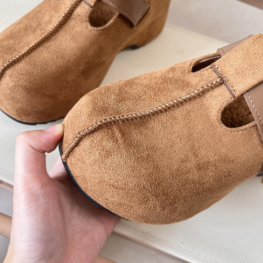 D111301女增高半托懒人拖鞋秋冬季加绒款勃肯鞋 商品图5