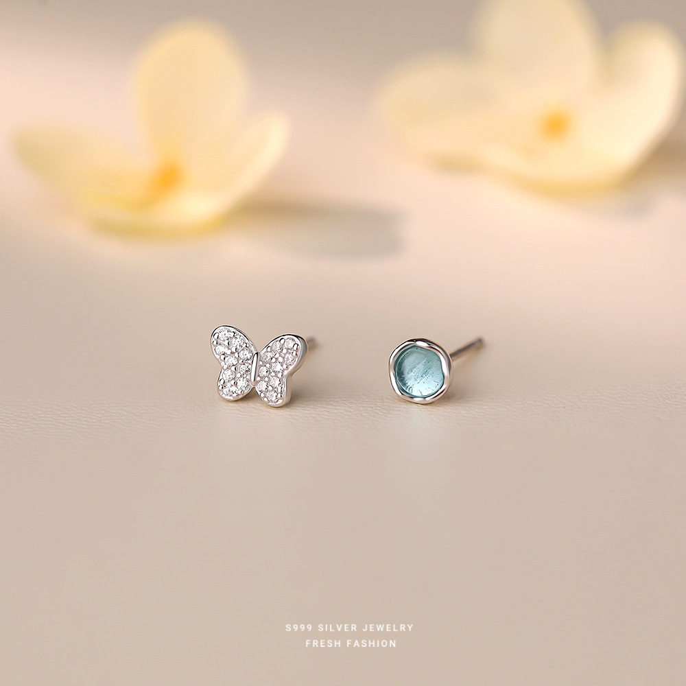 【预售10天】【清风蝴蝶】S999纯银蝴蝶耳钉【YXS-E5750】
