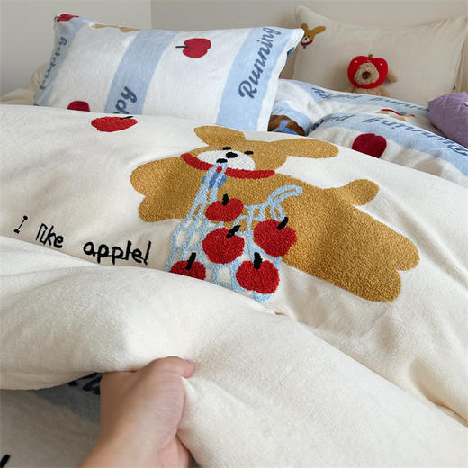 【品牌直发】加倍生活 A类230克加厚牛奶绒毛巾绣四件套 商品图4