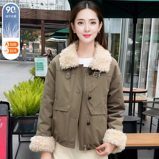 QYM 59130休闲风穿搭羽绒服宽松显瘦保暖白鸭绒外套 商品图1