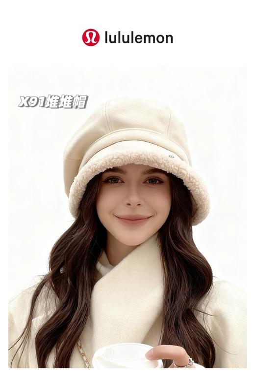 D111360羊羔加厚加绒款渔夫帽加深加宽超显脸小素颜神帽 商品图9