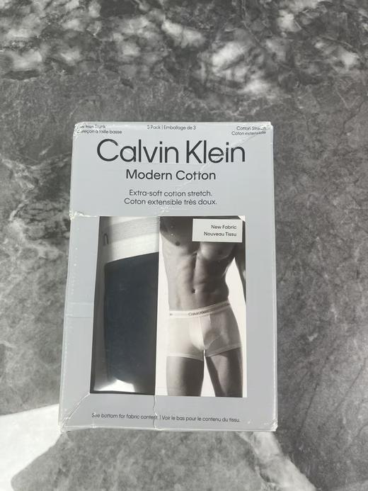 瑕疵Calvin Klein/CK 男士低腰柔软棉混纺弹力透气平角裤内裤3条装 商品图1