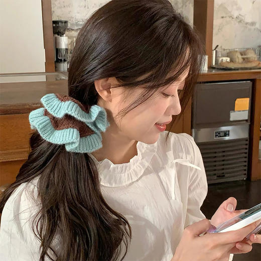 甜美气质木耳边撞色针织百搭发圈-纪念日百货门店同款167748125 商品图3