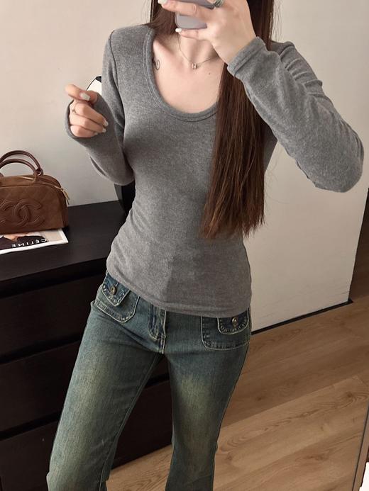 一体式磨毛百搭圆领长袖 商品图3