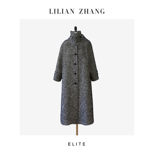 定制—静奢风—英伦老钱—经典轻奢人字纹羊毛长款毛呢大衣 2506007 商品图1