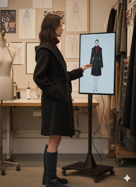 极简双面手工中长大衣 商品图3