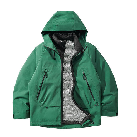 LUCKY DEER幸运鹿情侣款时尚城市运动防风防泼水硬壳羽绒三合一外套 商品图4