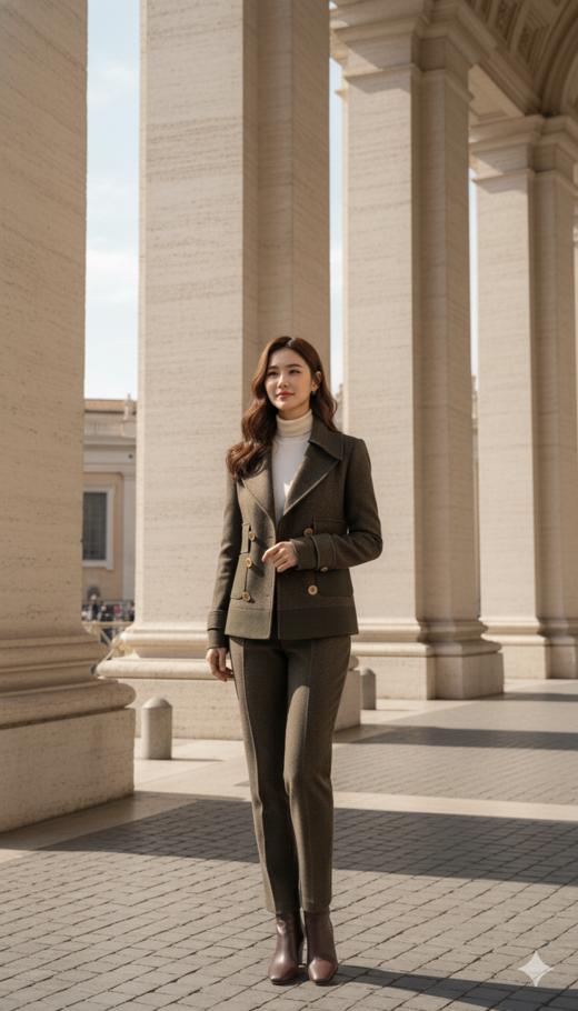 双排扣撞活动领外套 商品图3