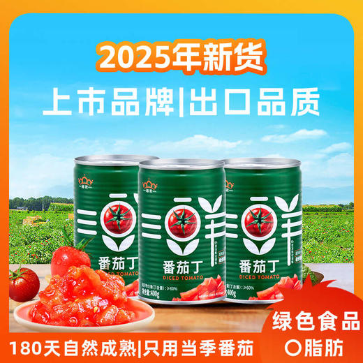 s【25年新货】新疆冠农番茄丁400g 零添加 新鲜去皮 西红柿 番茄 商品图0