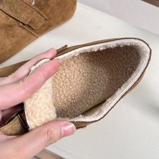 D111305冬季女士加绒加厚懒人一脚蹬休闲勃肯鞋棉鞋 商品图10