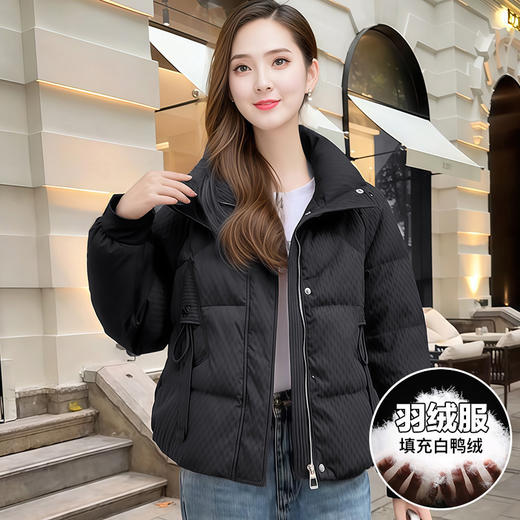 QYM BL866时尚宽松显瘦休闲风保暖白鸭绒外套 商品图3