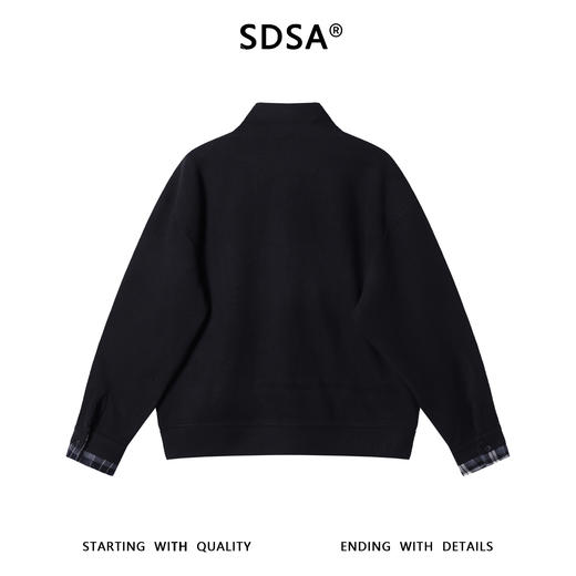 9928SDSA男士秋冬新款痞帅男装潮牌拼接半拉链立领卫衣百搭时尚百搭 商品图5