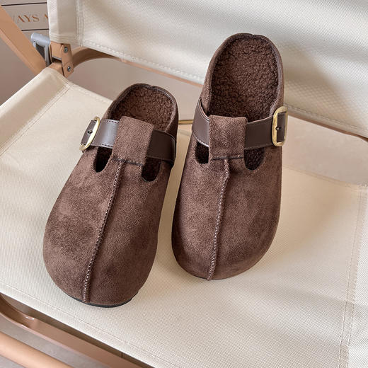 D111301女增高半托懒人拖鞋秋冬季加绒款勃肯鞋 商品图3
