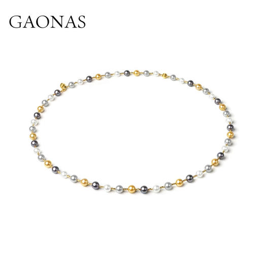 GAONAS多宝玲珑 时尚贵气秋冬多彩珠项链毛衣链11521XGO 商品图2