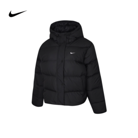 NIKE耐克女装黑色短款连帽羽绒服25秋冬运动休闲保暖厚外套IH0728-010