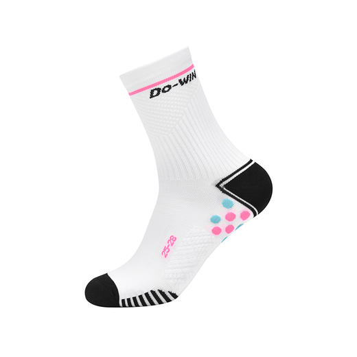 多威运动袜透气防滑男女撞色线条跑步中筒袜1352216 商品图5