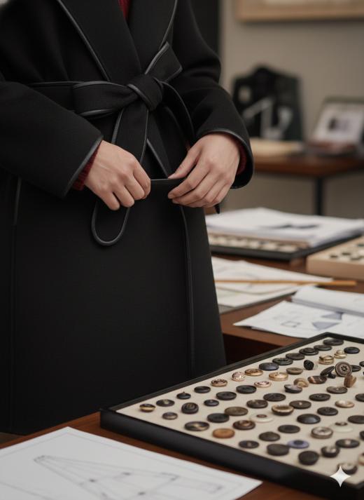 极简双面手工中长大衣 商品图4