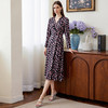 EITIE爱特爱V领收腰显瘦气质印花连衣裙秋季新款7907621 商品缩略图2