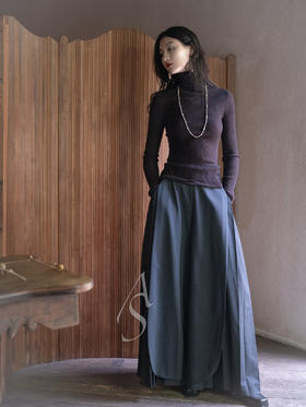 Casey Casey 25AW 咖啡色高领罗纹极细美丽奴羊毛针织衫