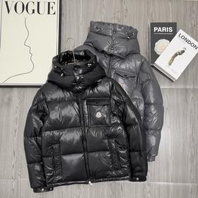 D111365冬季简约大气防风保暖防水可拆卸连帽羽绒服