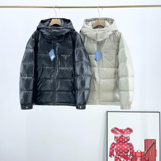 D111350压胶三角铁牌压胶情侣冬季保暖羽绒服外套 商品图0