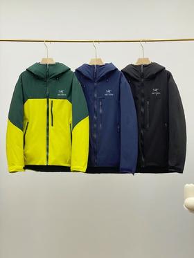 D111320情侣款设计金典印花logo户外运动连帽羽绒服外套