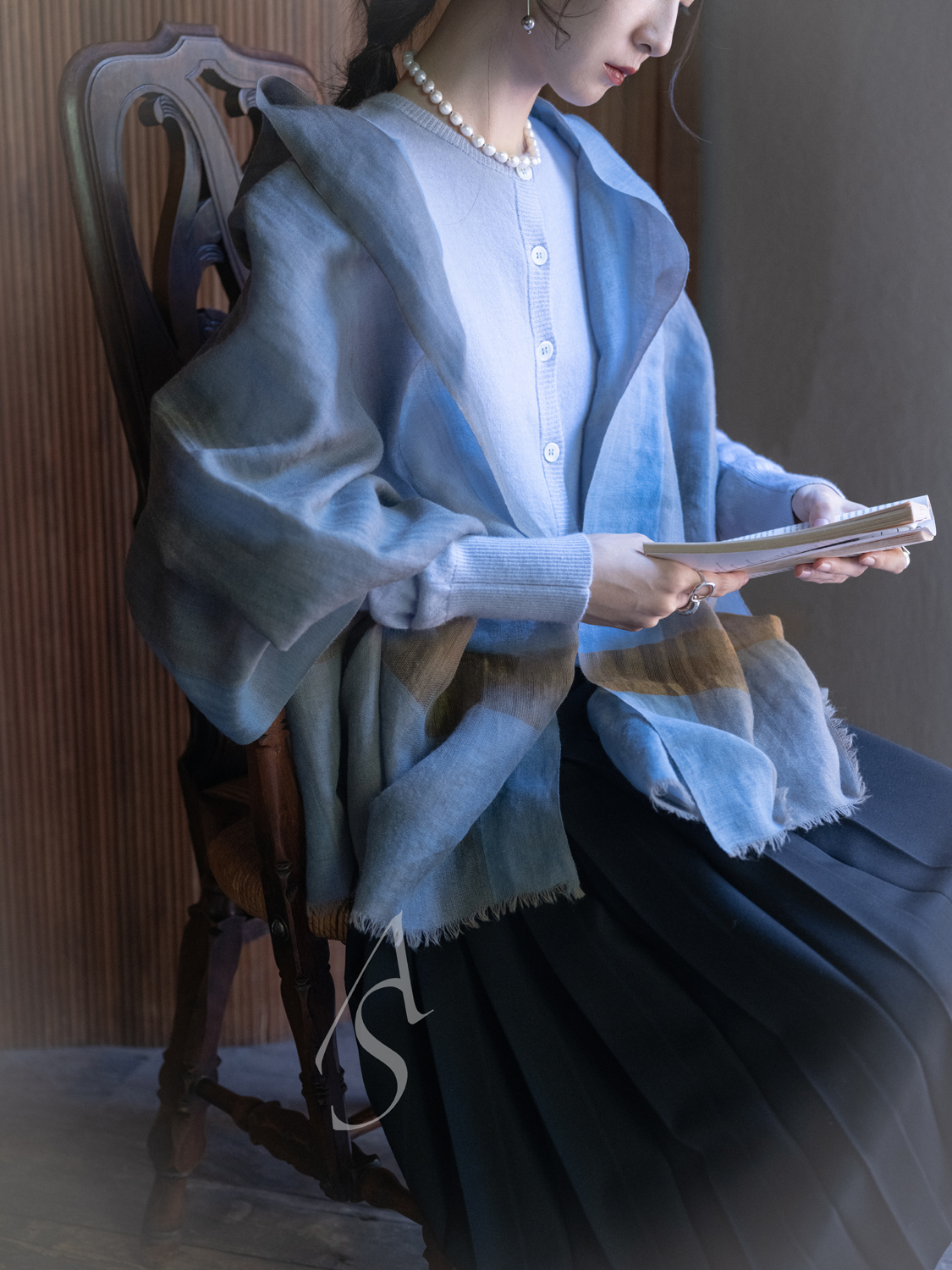 JAI 25AW 克什米尔山羊绒手织pashmina围巾