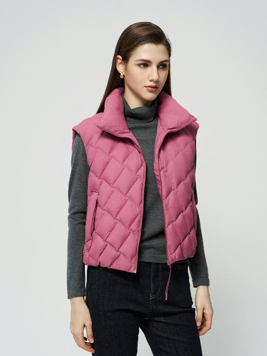 【菱形无袖鹅绒马甲】25年秋冬新品女士轻薄款无袖白鹅绒保暖百搭外套 商品图1