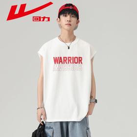 回力纯棉T恤男士2025夏季新款美式复古重磅背心宽松潮流无袖上衣